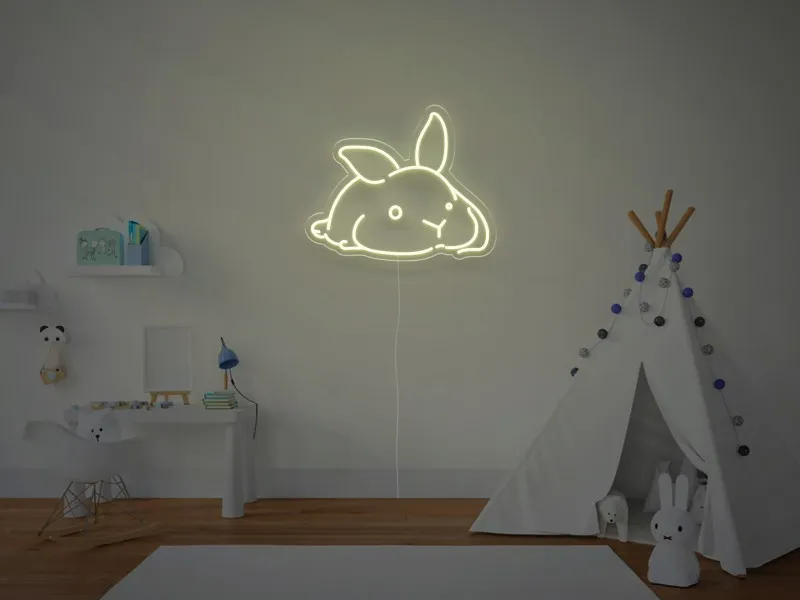 Coniglietto a Riposo - Insegna Neon LED