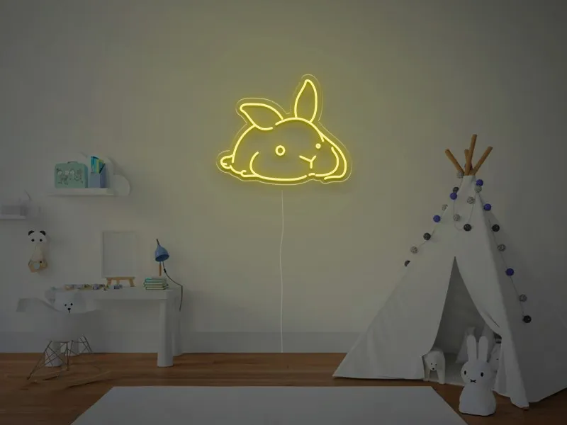 Coniglietto a Riposo - Insegna Neon LED