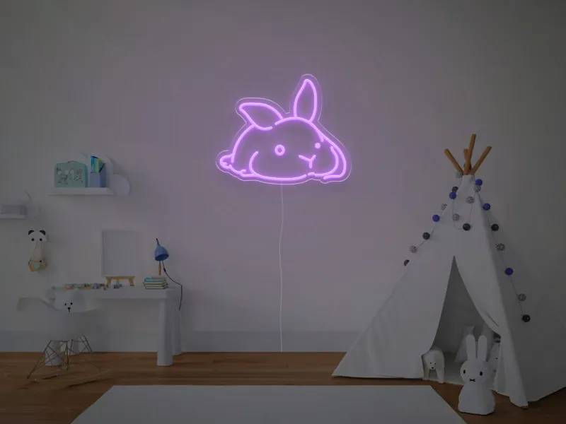 Coniglietto a Riposo - Insegna Neon LED