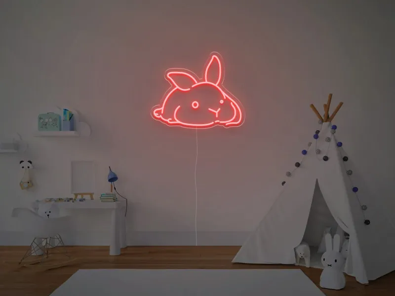 Coniglietto a Riposo - Insegna Neon LED