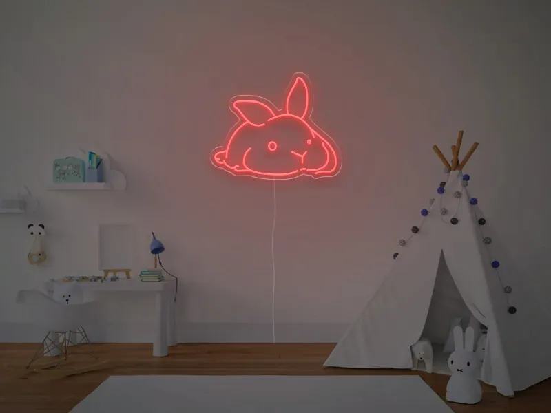 Coniglietto a Riposo - Insegna Neon LED