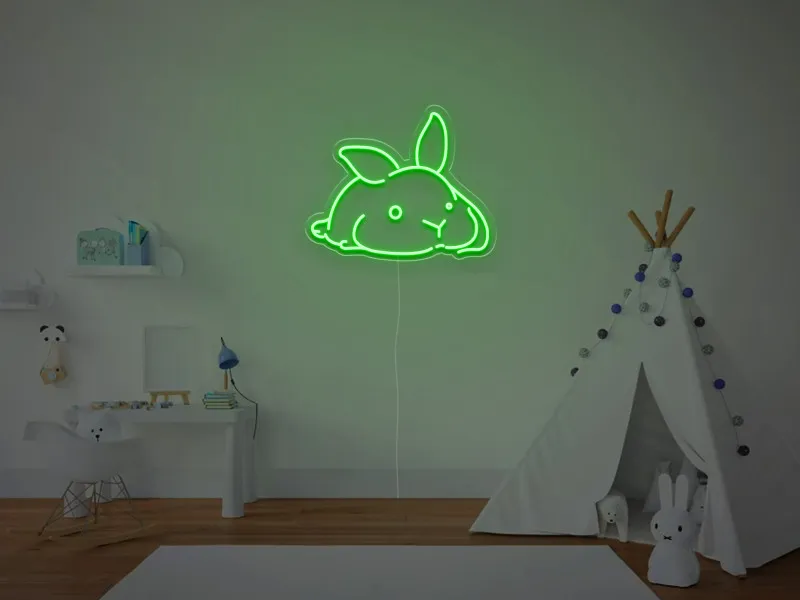 Coniglietto a Riposo - Insegna Neon LED
