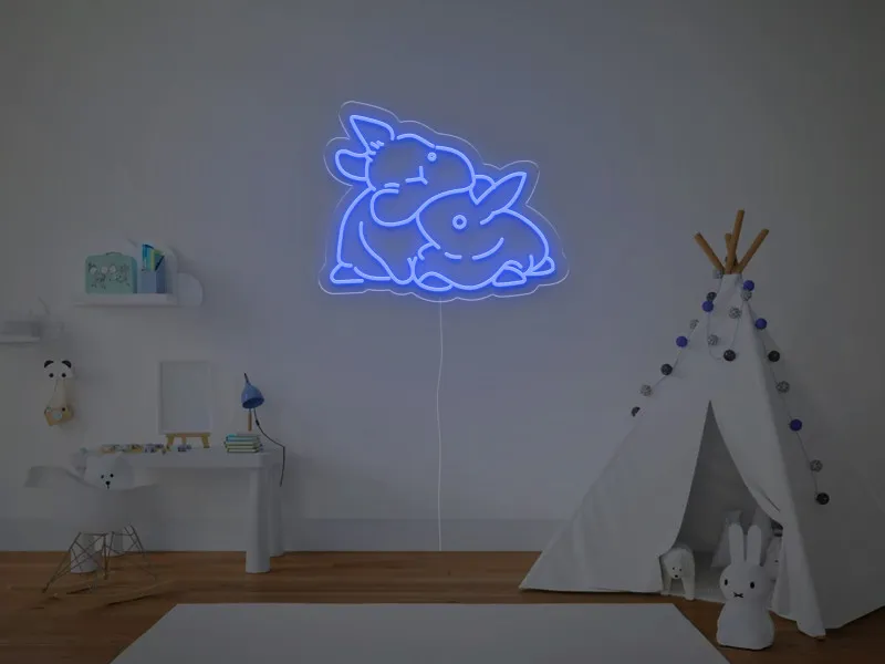 Due Coniglietti - Insegna Neon LED