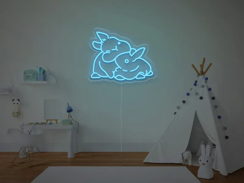 Due Coniglietti - Insegna Neon LED