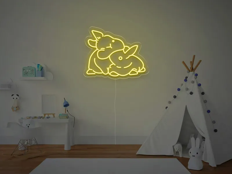 Due Coniglietti - Insegna Neon LED