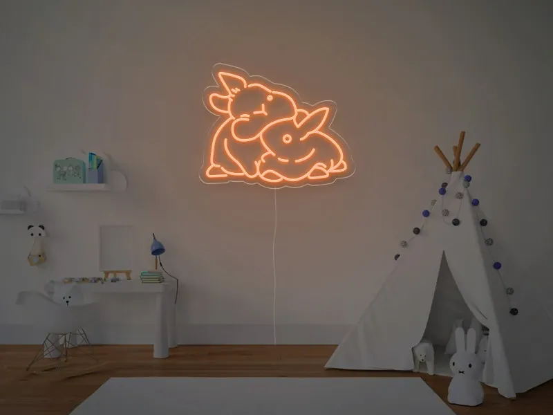 Due Coniglietti - Insegna Neon LED