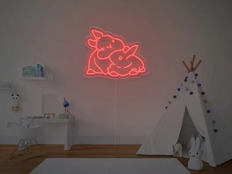 Due Coniglietti - Insegna Neon LED