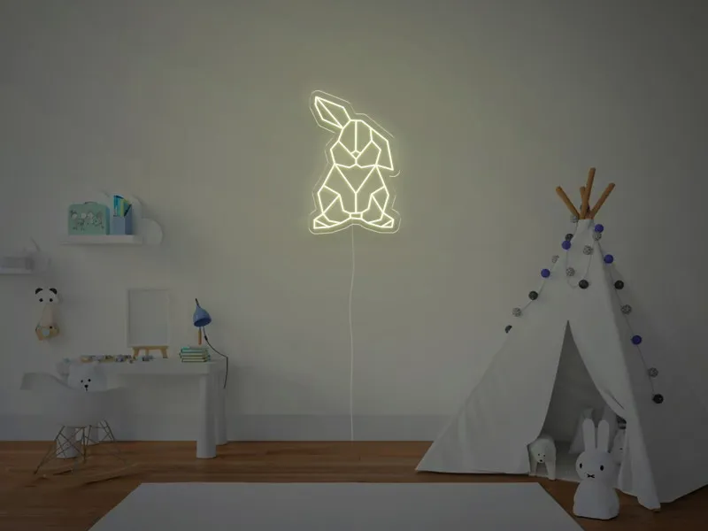 Coniglietto Geometrico - Insegna Neon LED