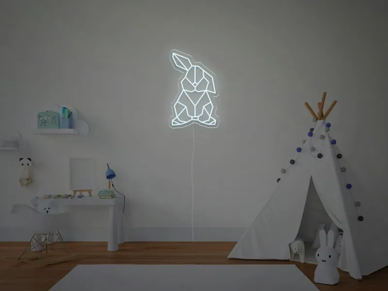 Coniglietto Geometrico - Insegna Neon LED