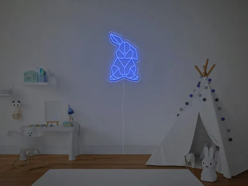 Coniglietto Geometrico - Insegna Neon LED