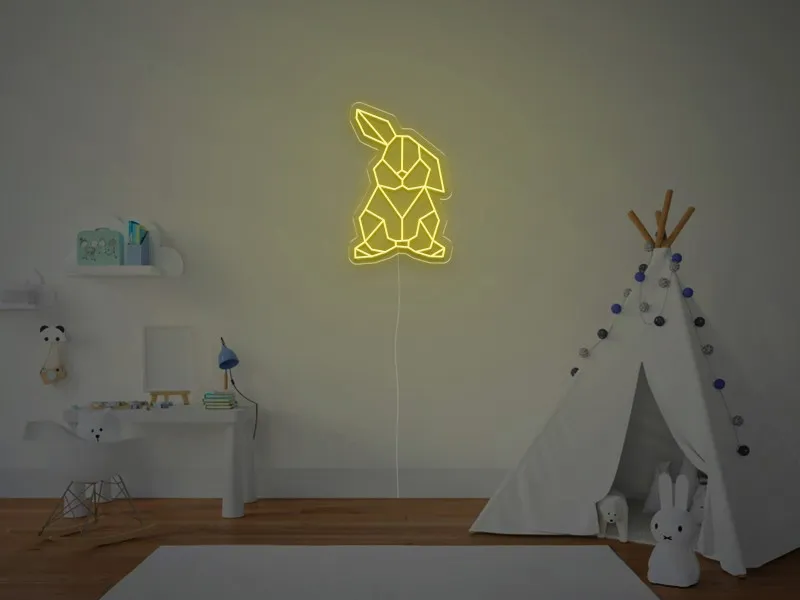 Coniglietto Geometrico - Insegna Neon LED