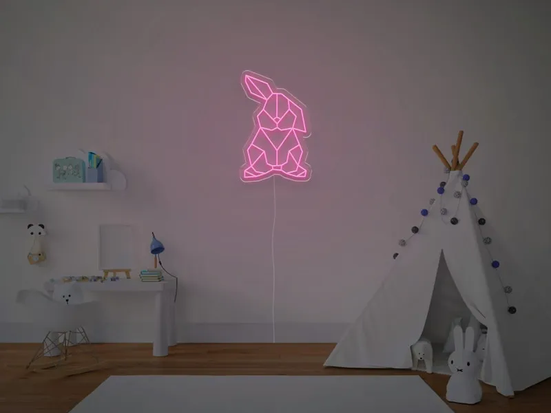 Coniglietto Geometrico - Insegna Neon LED