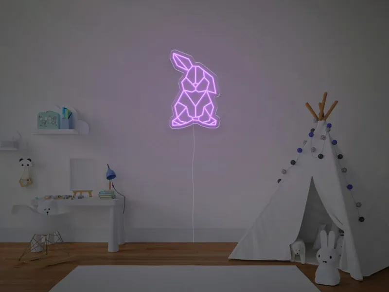 Coniglietto Geometrico - Insegna Neon LED