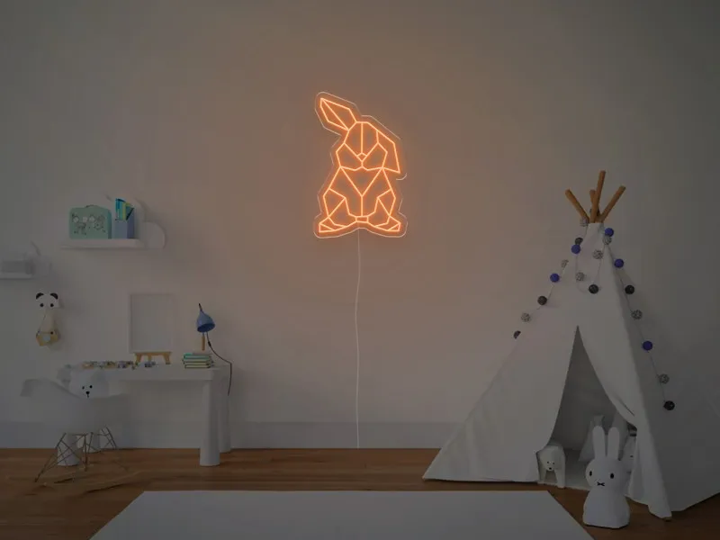 Coniglietto Geometrico - Insegna Neon LED