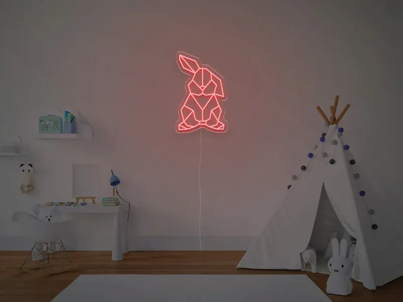 Coniglietto Geometrico - Insegna Neon LED