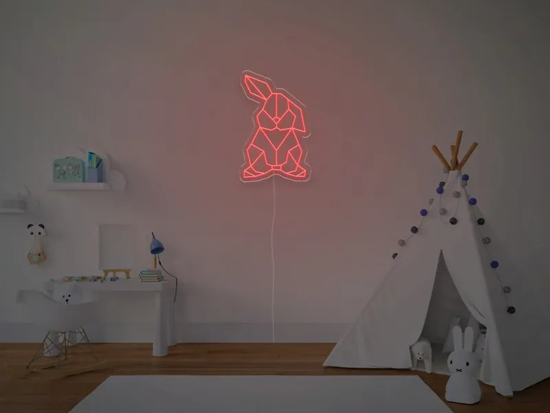 Coniglietto Geometrico - Insegna Neon LED