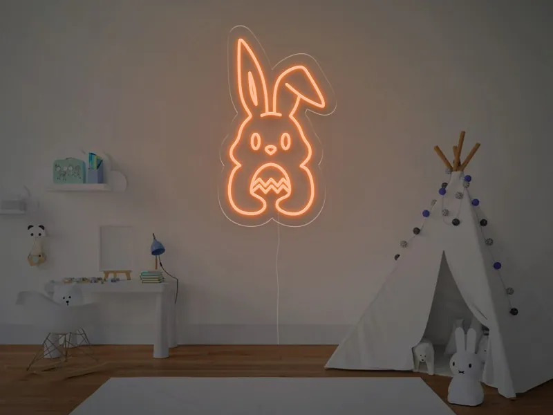 Coniglietto Che Tiene L'Uovo - Insegna Neon LED