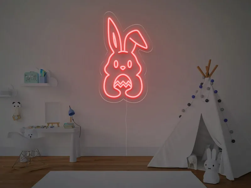 Coniglietto Che Tiene L'Uovo - Insegna Neon LED