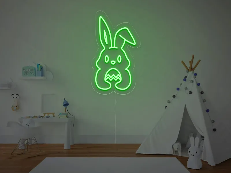 Coniglietto Che Tiene L'Uovo - Insegna Neon LED