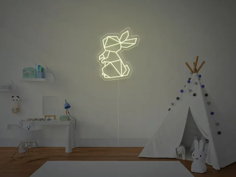 Coniglietto Geometrico - Insegna Neon LED
