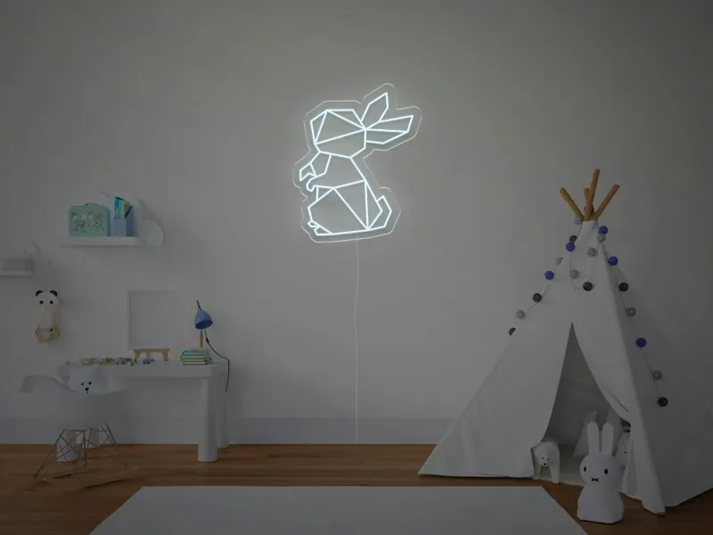 Coniglietto Geometrico - Insegna Neon LED
