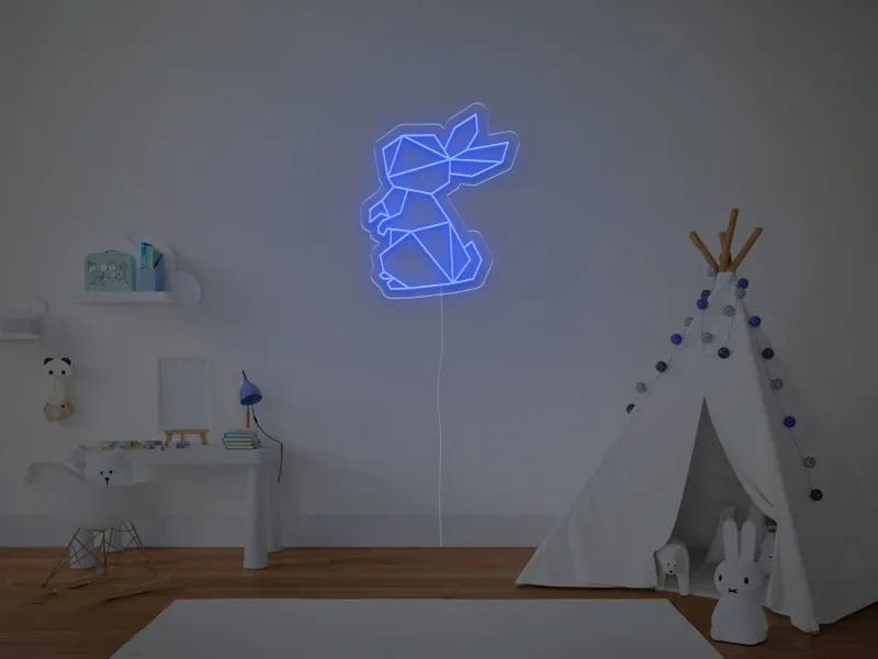 Coniglietto Geometrico - Insegna Neon LED