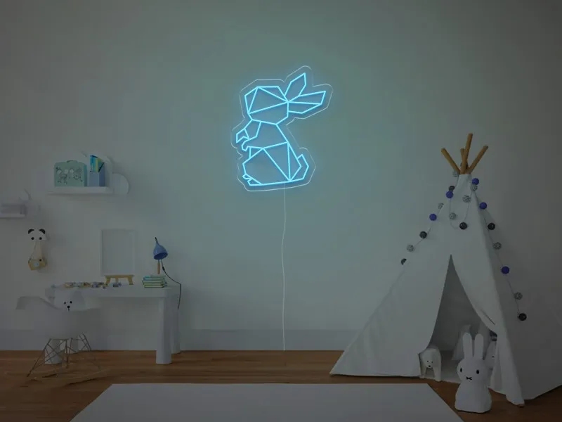 Coniglietto Geometrico - Insegna Neon LED
