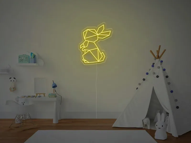 Coniglietto Geometrico - Insegna Neon LED