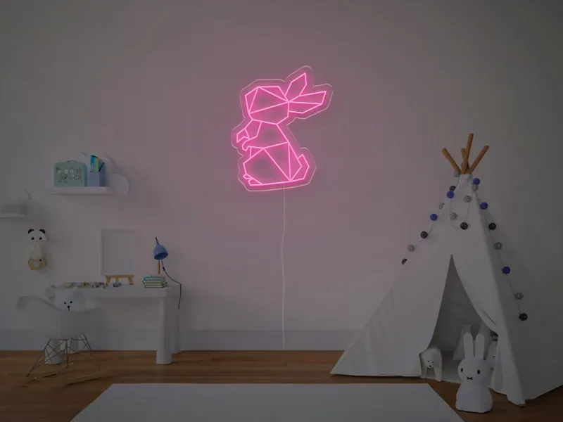 Coniglietto Geometrico - Insegna Neon LED