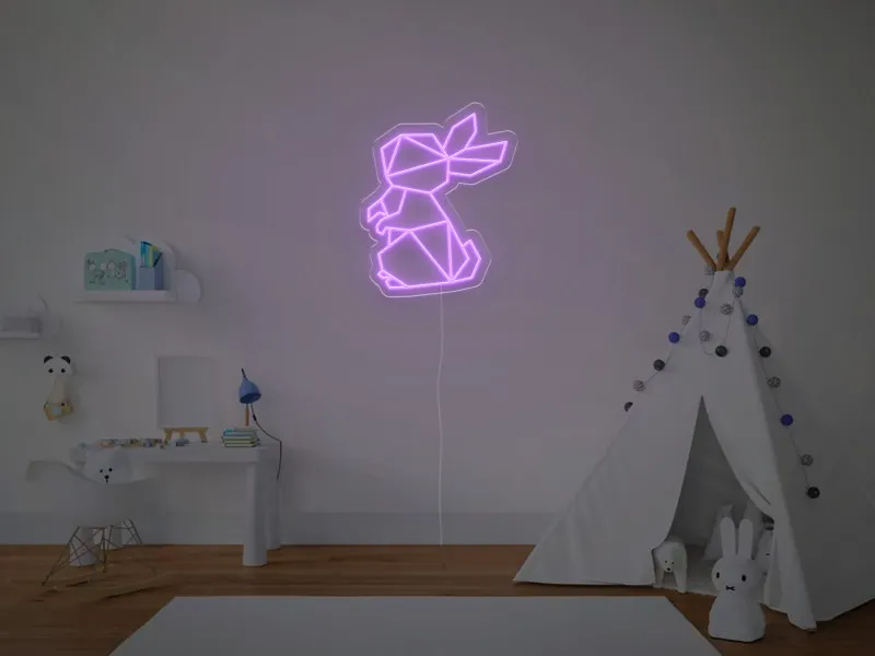 Coniglietto Geometrico - Insegna Neon LED
