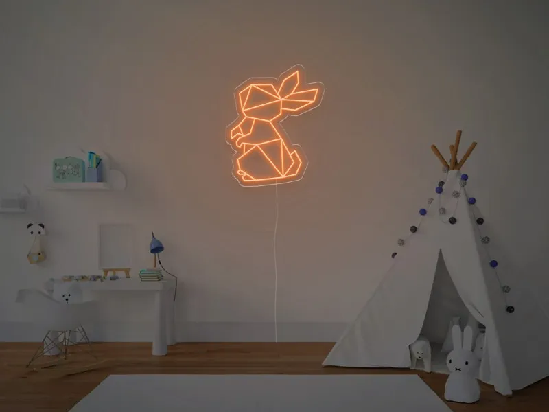 Coniglietto Geometrico - Insegna Neon LED