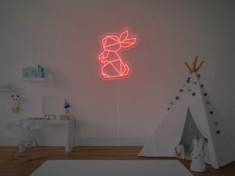 Coniglietto Geometrico - Insegna Neon LED
