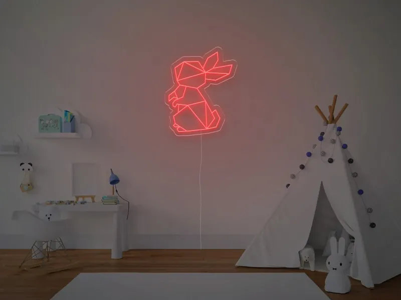 Coniglietto Geometrico - Insegna Neon LED