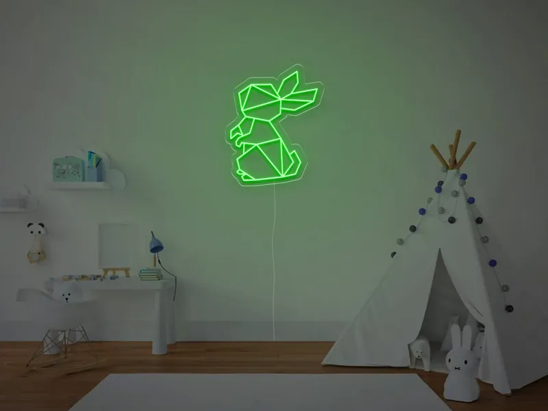 Coniglietto Geometrico - Insegna Neon LED