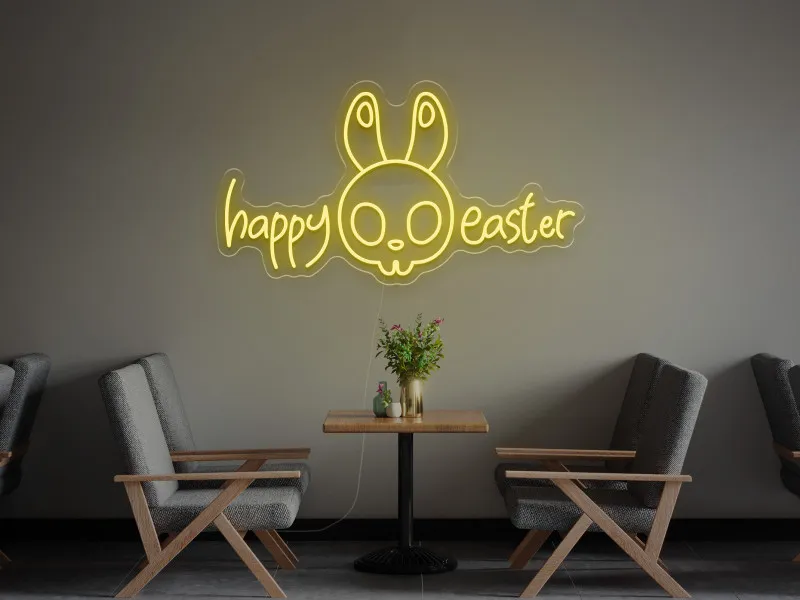 Happy Easter Bunny - Insegna Neon LED