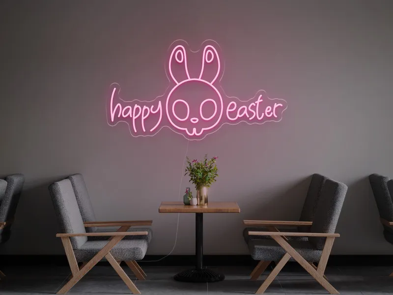 Happy Easter Bunny - Insegna Neon LED