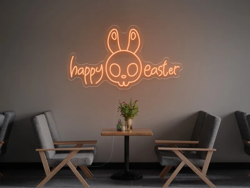 Happy Easter Bunny - Insegna Neon LED