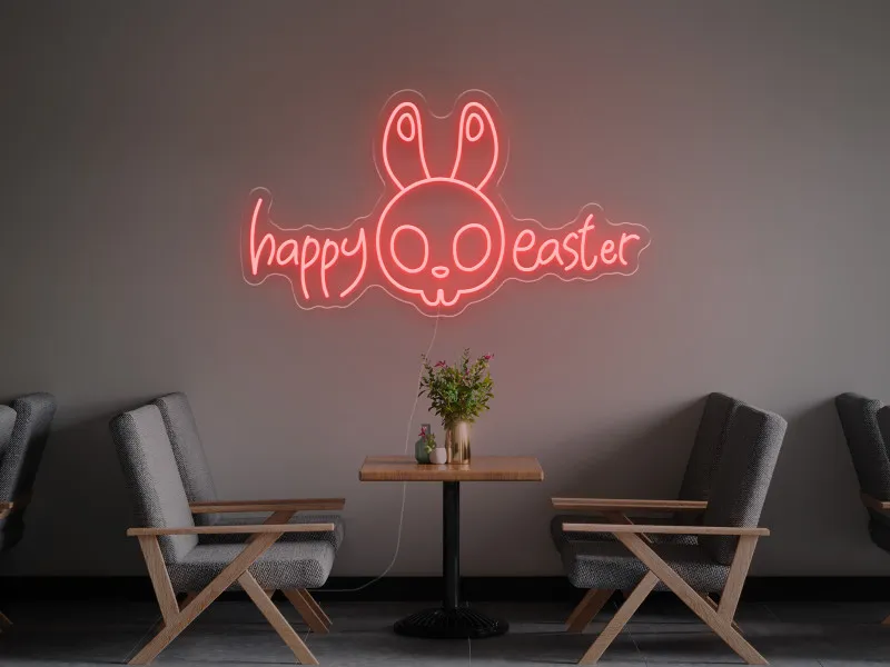 Happy Easter Bunny - Insegna Neon LED