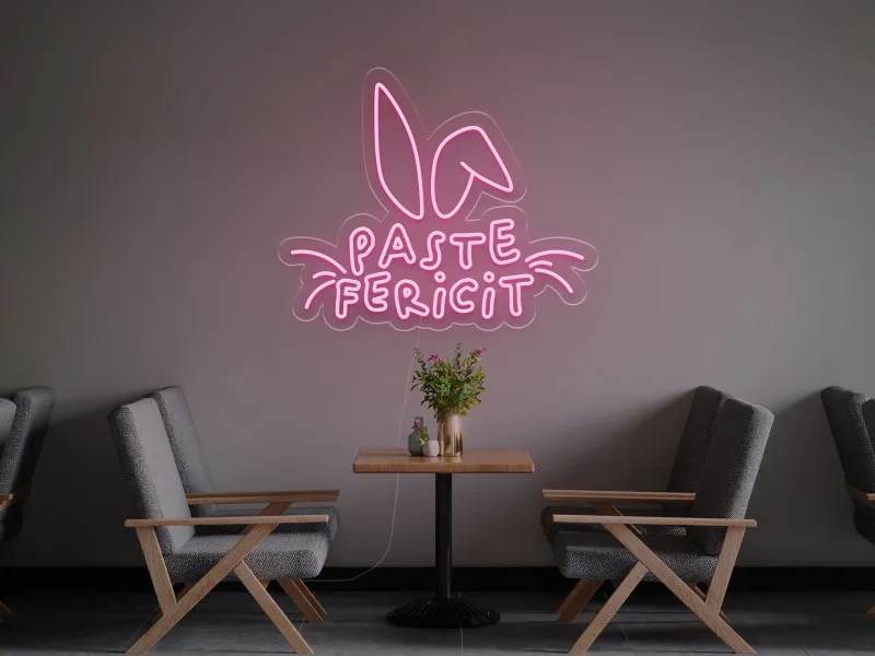 Paste Fericit - Semn luminos neon LED