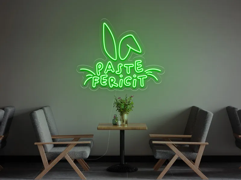 Paste Fericit - Semn luminos neon LED