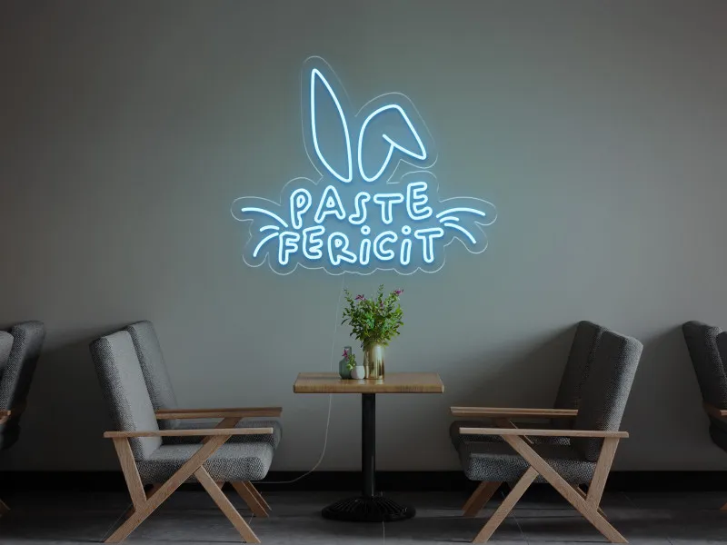 Paste Fericit - Semn luminos neon LED