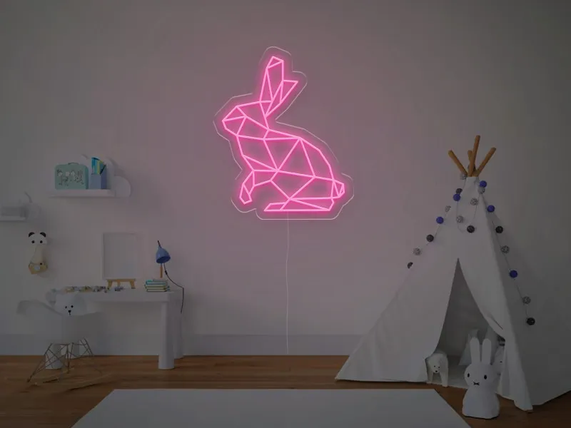 Coniglietto Geometrico - Insegna Neon LED