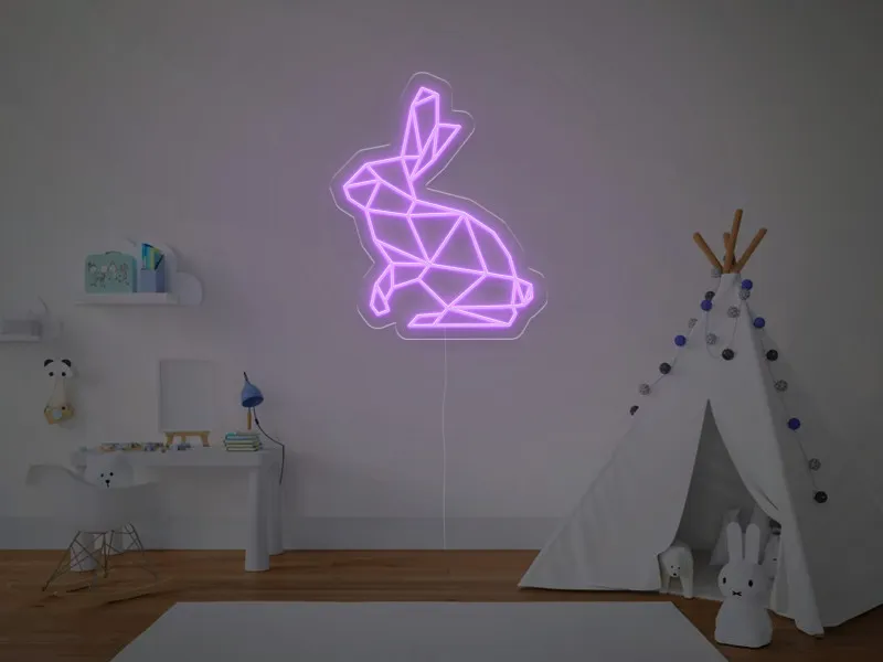 Coniglietto Geometrico - Insegna Neon LED