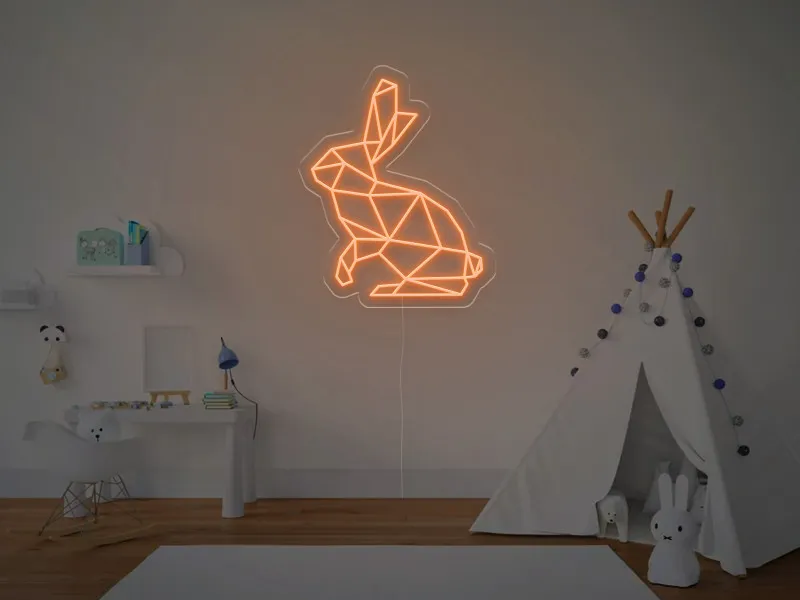 Coniglietto Geometrico - Insegna Neon LED