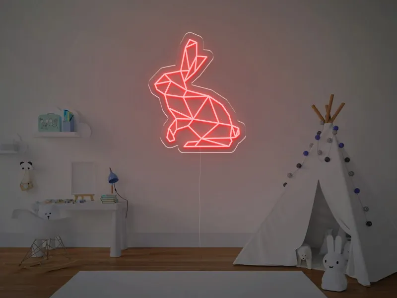 Coniglietto Geometrico - Insegna Neon LED