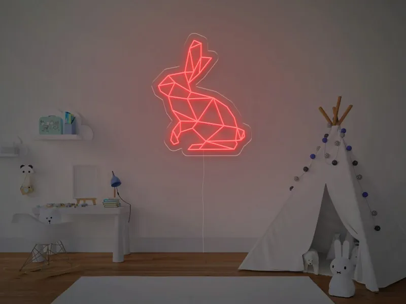 Coniglietto Geometrico - Insegna Neon LED