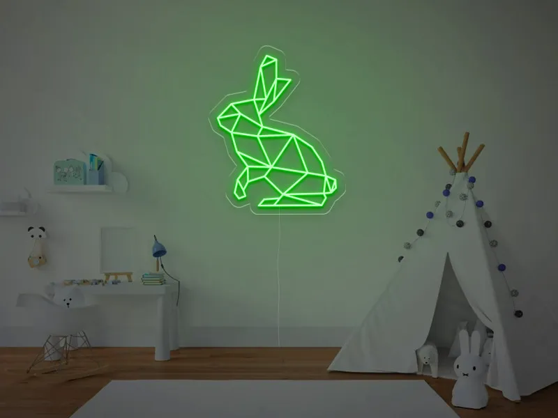 Coniglietto Geometrico - Insegna Neon LED