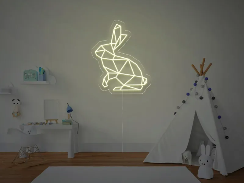 Coniglietto Geometrico - Insegna Neon LED