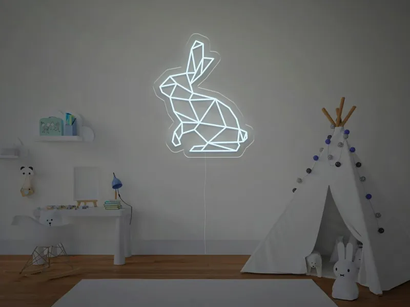 Coniglietto Geometrico - Insegna Neon LED