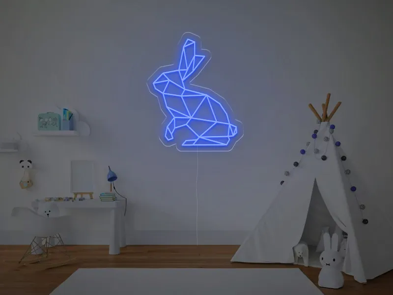 Coniglietto Geometrico - Insegna Neon LED